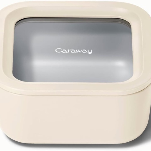 Caraway Other - Caraway Glass 4.4 Cup Food Container - Ceramic Coated for Nonstick Storage-Cream